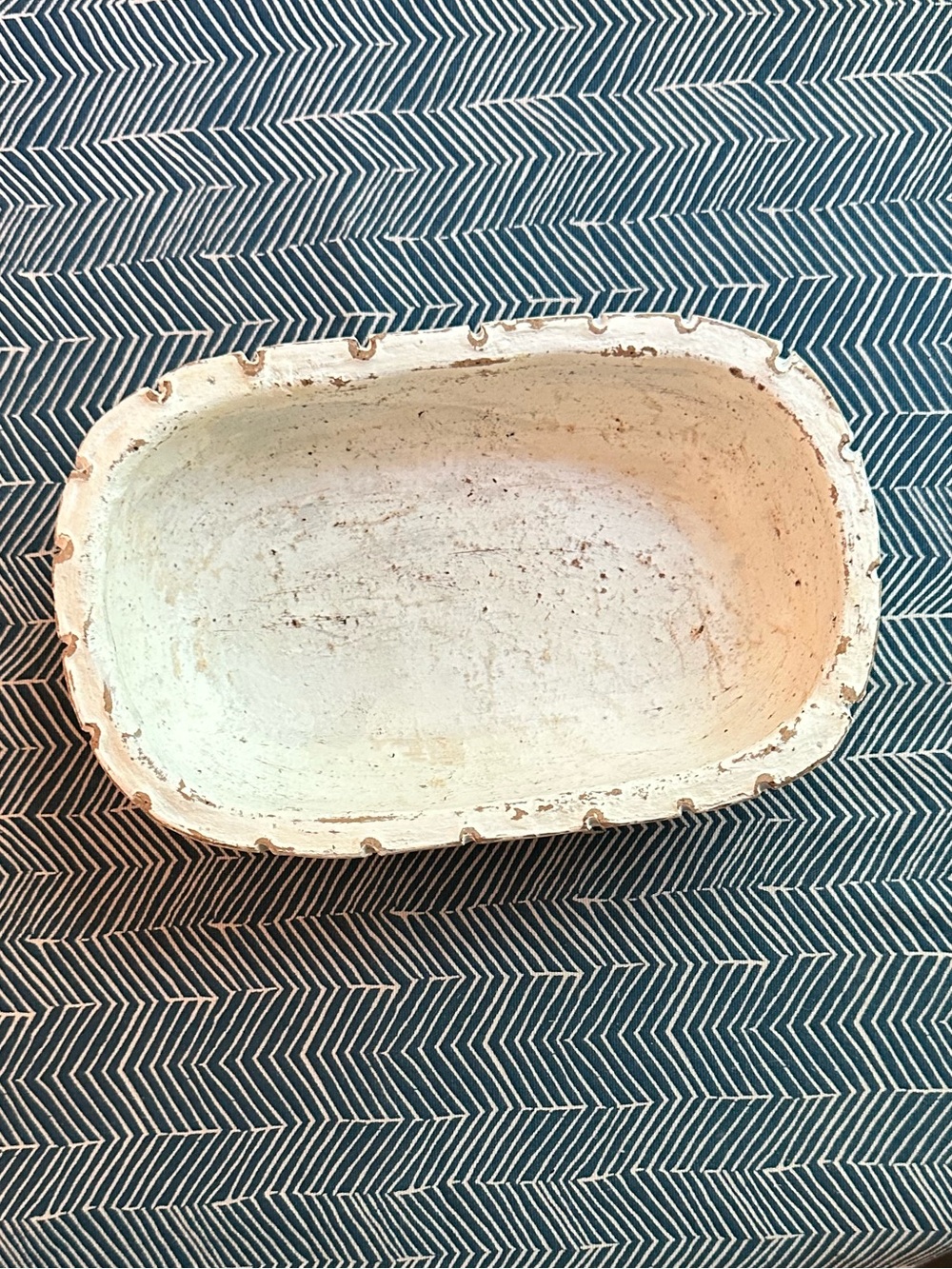 Creative Co-Op • wooden • oval bowl • distressed dish • key bowl